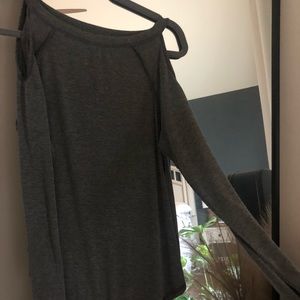 Gray shoulder cut out-women’s blouse!